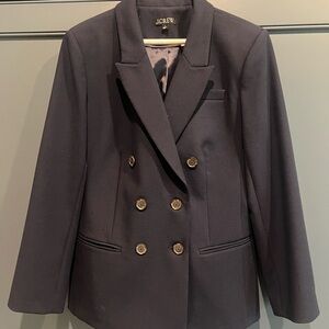 J. Crew Women's Dark Blue Double-Breasted Blazer